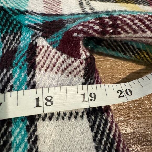 Anthropologie Rosetta Sweater Jacket Plaid M Office Career Boho Blazer Warm FLAW - Picture 10 of 12